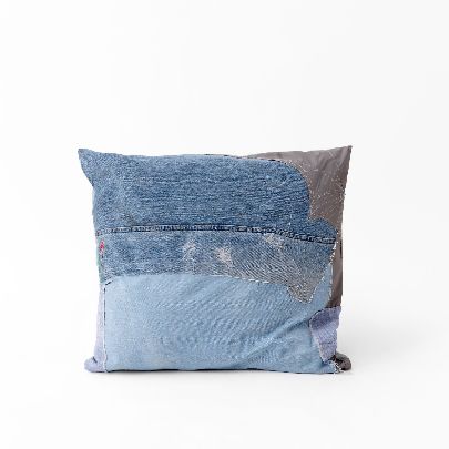 Picture of Mosnad patchwork blue cushion