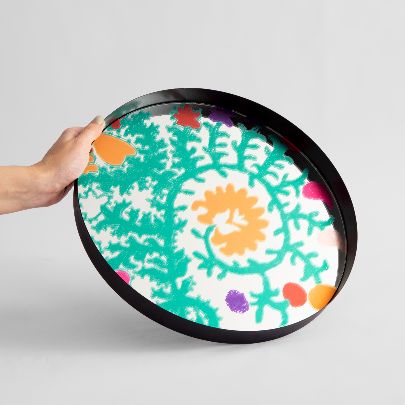 Picture of Patterned mirror tray 13