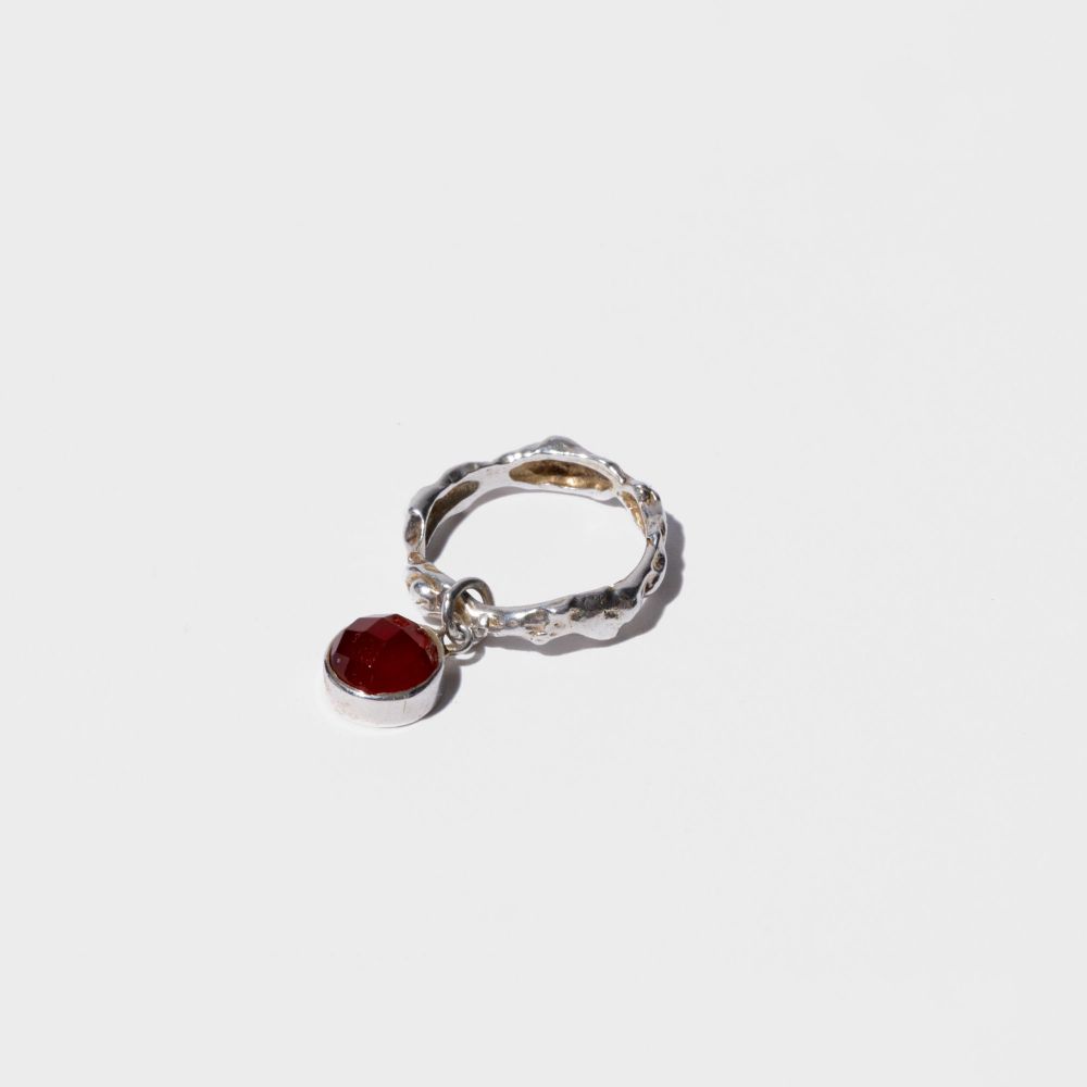 Picture of Salute silver ring with red stone pendant