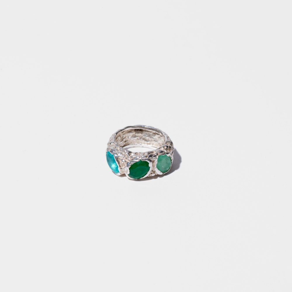 Picture of Silver ring and light green stone