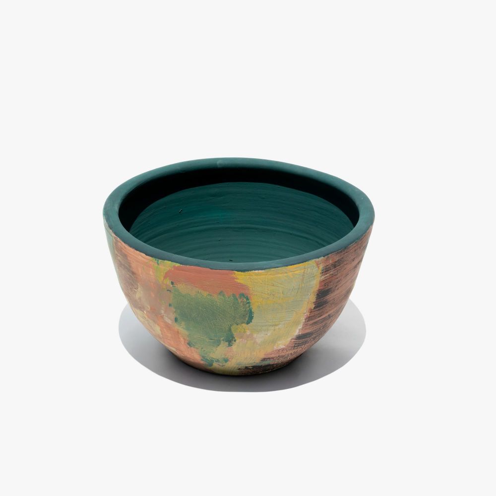 Picture of green clay bowl vase