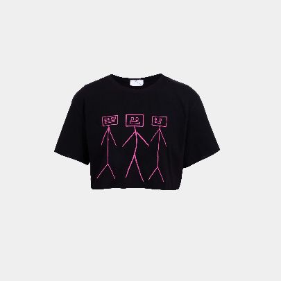 Picture of Space man black women's crop t-shirt