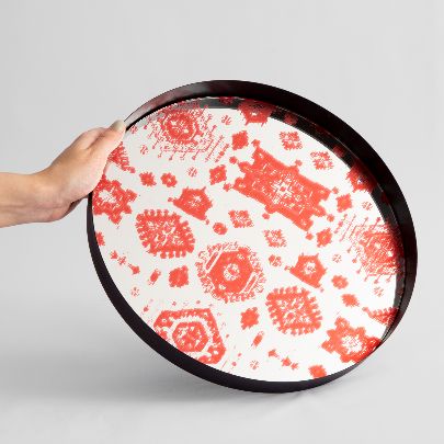 Picture of Patterned mirror tray 23