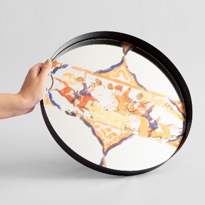 Picture of Patterned mirror tray 14