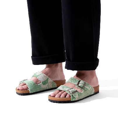 Picture of Simple open green white sandal