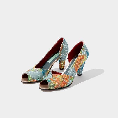 Picture of Women's shoes with embroidered blue and orange sequins