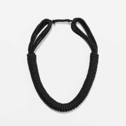 Picture of Women's black linen cotton necklace