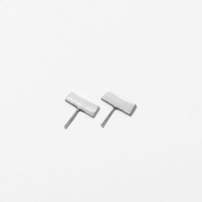 Picture of Women's rectangular silver earrings