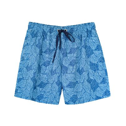 Picture of Men's shorts with blue leaves