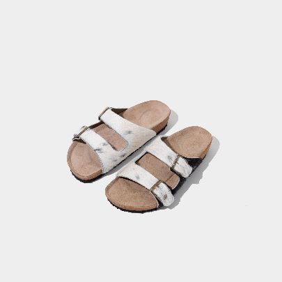 Picture of Simple open white cow sandal