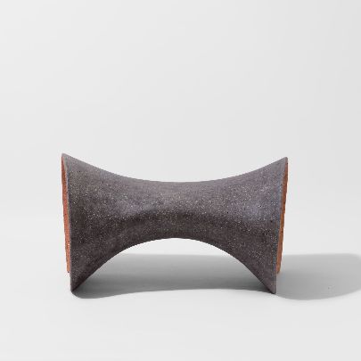 Picture of Sculptural Charcoal-Orange Hollow Bench