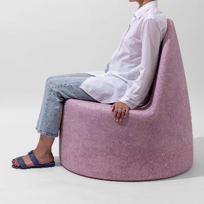 Picture of Sculptural Matte Pink Chair 