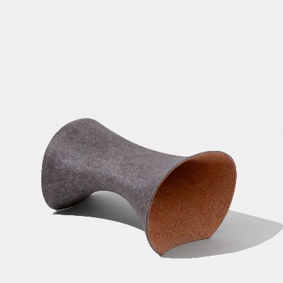 Picture of Sculptural Charcoal-Orange Hollow Bench