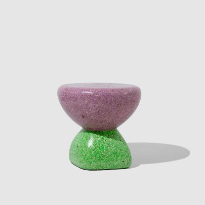 Picture of Sculptural Purple and Green Pebble Side Table/Stool 