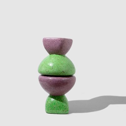 Picture of Sculptural Purple and Green Pebble Side Table/Stool 