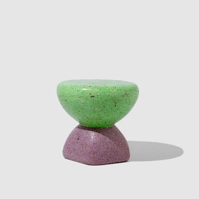 Picture of Sculptural Green and Purple Pebble Side Table/Stool 