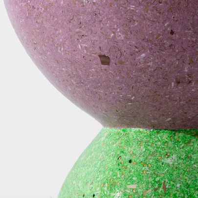 Picture of Sculptural Green and Purple Pebble Side Table/Stool 