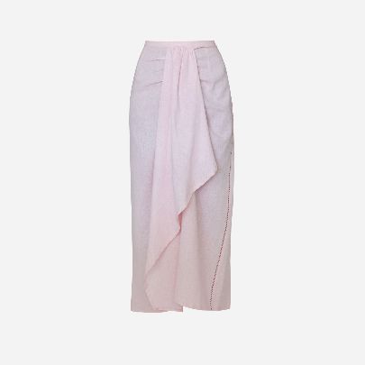 Picture of Knotted pink linen skirt