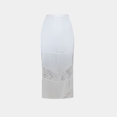 Picture of Lace White Silk Skirt