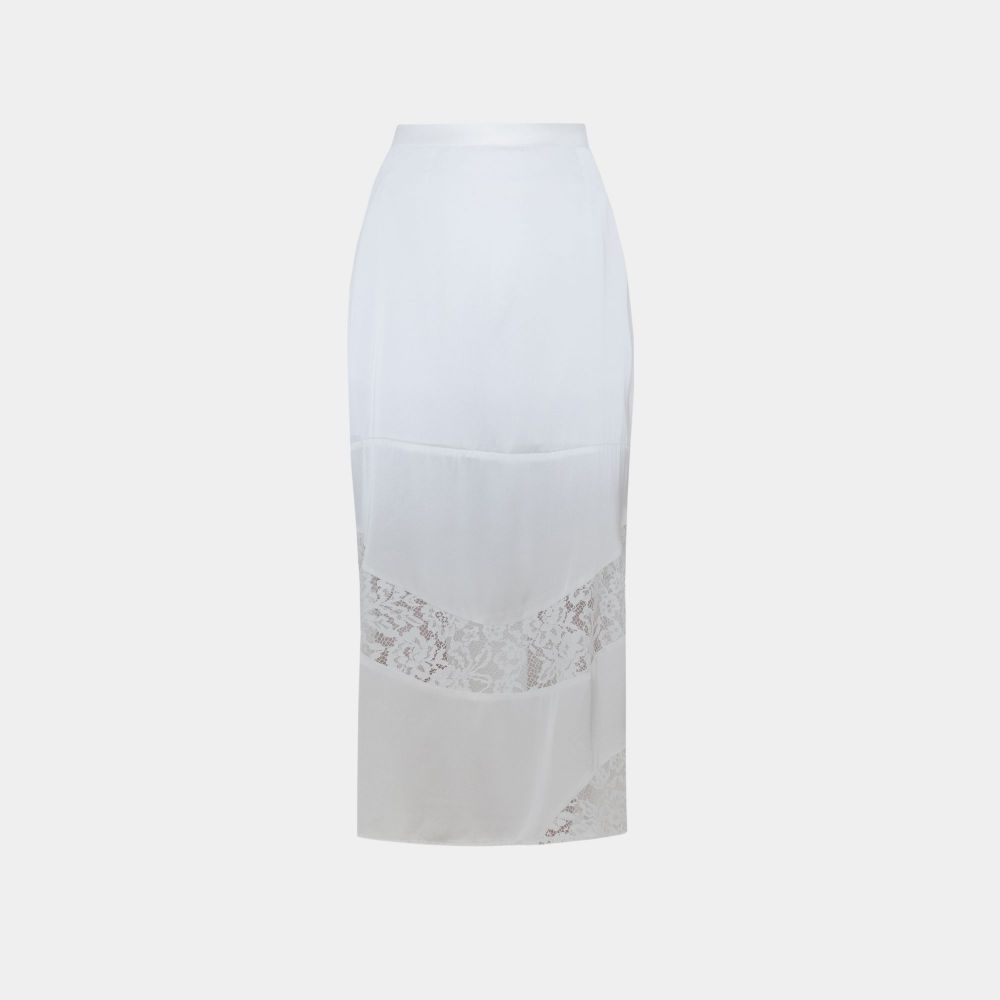 Picture of Lace White Silk Skirt