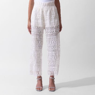 Picture of White Crochet Women's Pants