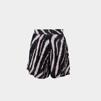 Picture of Black Tiger Pleated Women's Shorts