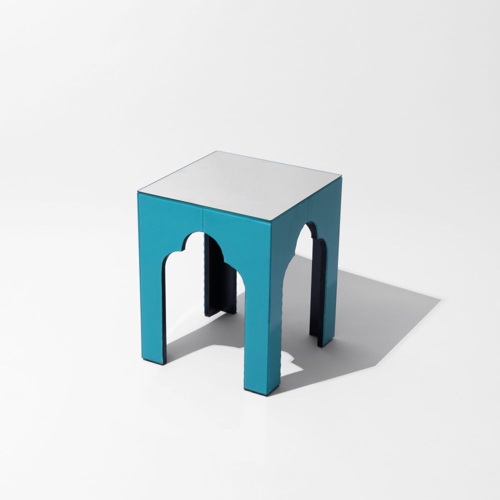 Picture of Turquoise Morocco Mirror Side Table