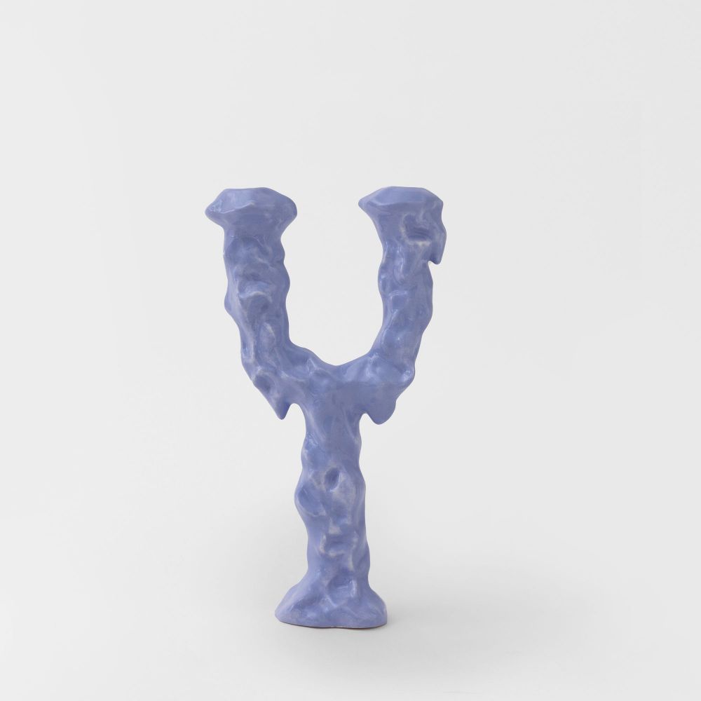 Picture of Candlestick with two branches of Indigo ceramic tree