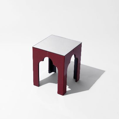 Picture of Moroccan Burgundy Mirror Table