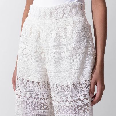 Picture of White Crochet Women's Pants