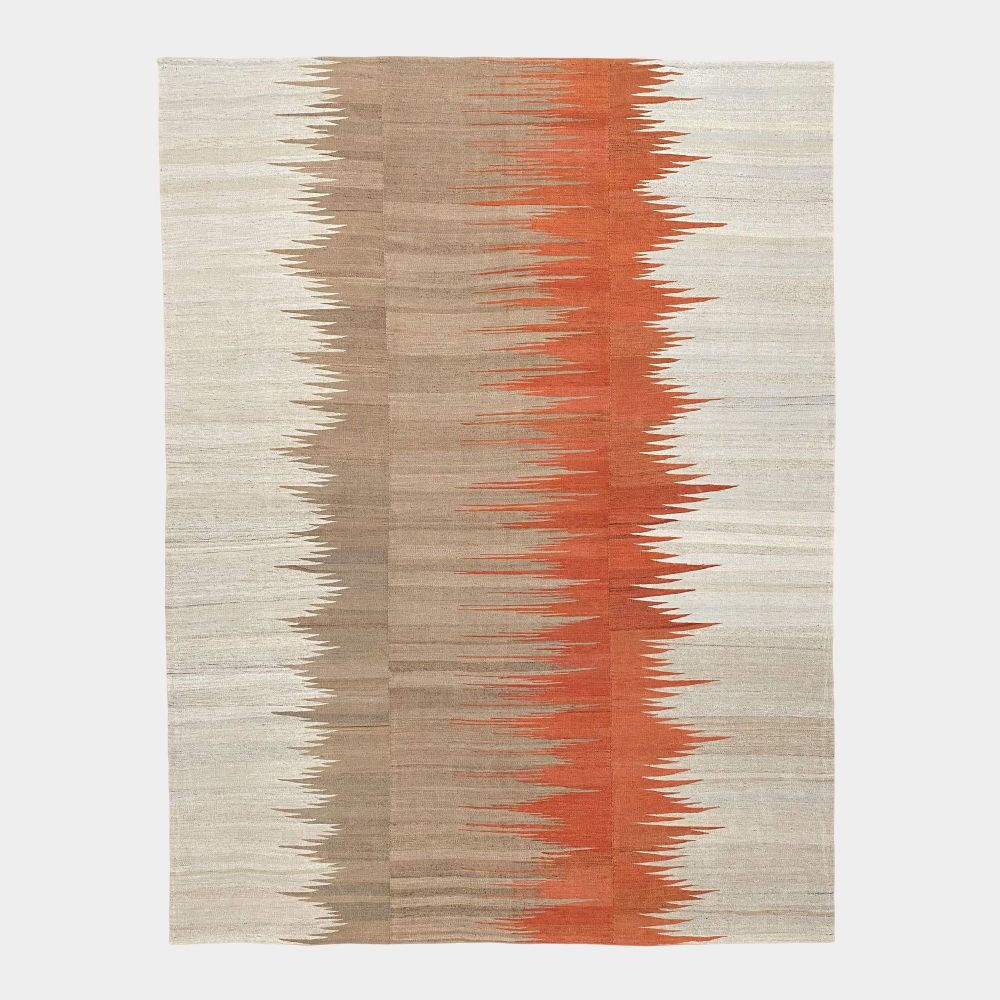 Picture of Camel White Wool Kilim Orange Noise  