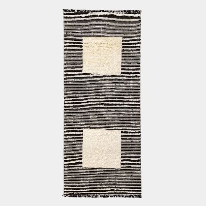 Picture of Black and white wool rug