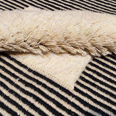 Picture of Black and white wool rug