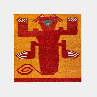 Picture of orange red wool rug