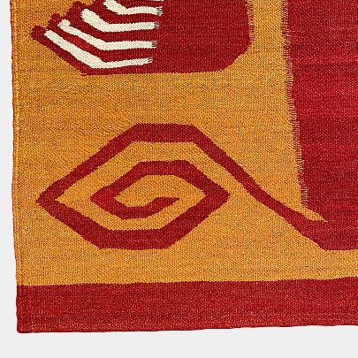 Picture of orange red wool rug