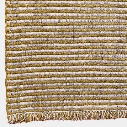 Picture of yellow and white wool rug