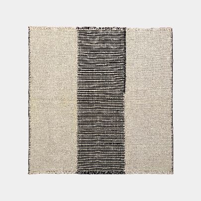 Picture of White and black wool rug 1