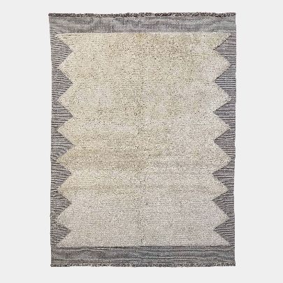 Picture of White and light gray wool rug 2