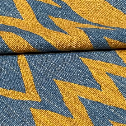 Picture of Golden Blue Wool Kilim   