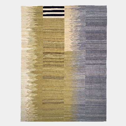 Picture of Olive Wool Kilim Grey Noise  