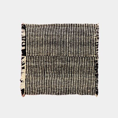 Picture of Natural black and white wool cushion rug