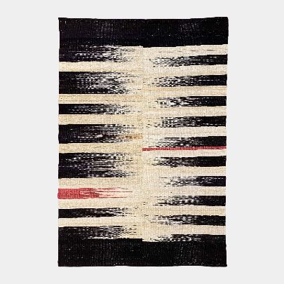 Picture of Black Wool Kilim White Red