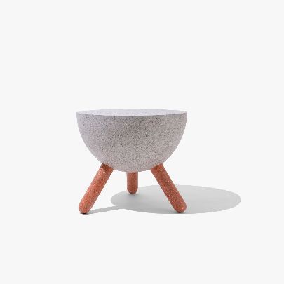 Picture of Sculptural Orange Cream  Side Table