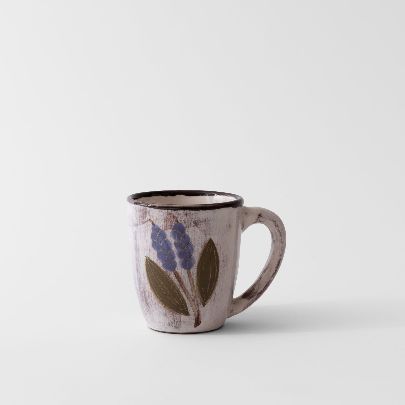 Picture of Glaze Mug & Clay Wheat Flower Purple Green