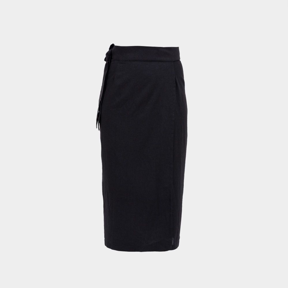 Picture of black linen women's skirt