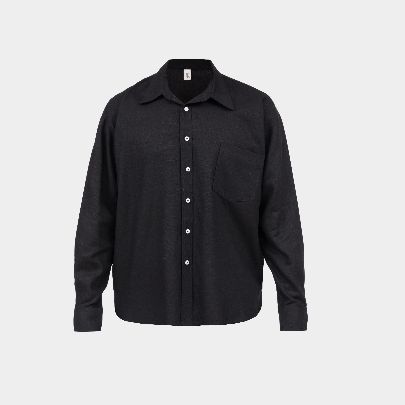 Picture of Black linen men's shirt