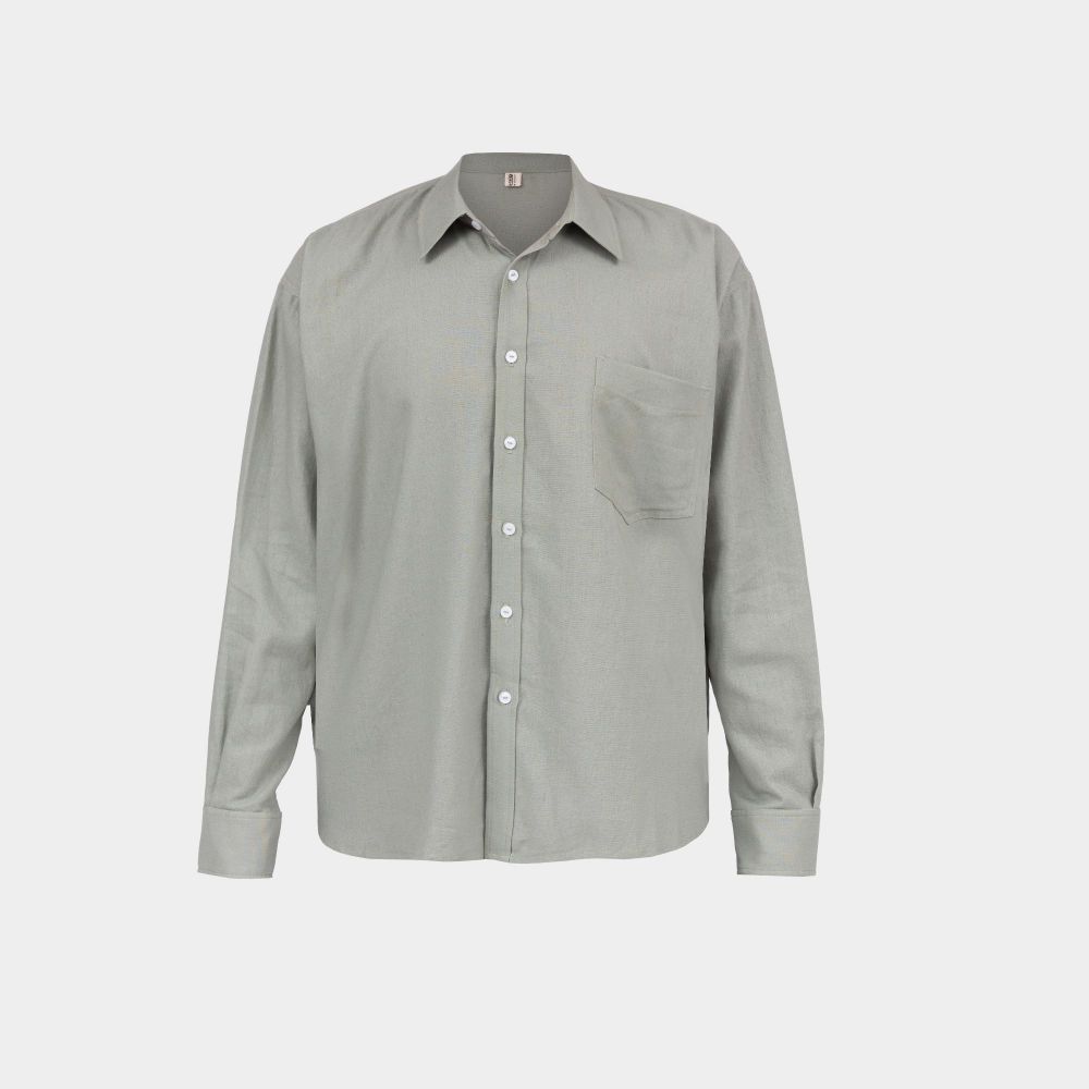 Picture of light green linen men's shirt