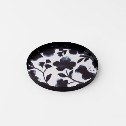 Picture of Flower and butterfly mirror tray