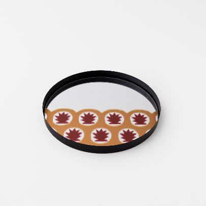 Picture of Burgundy orange mirror tray