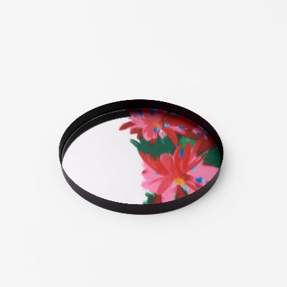 Picture of Watercolor Flower Mirror Tray Design two